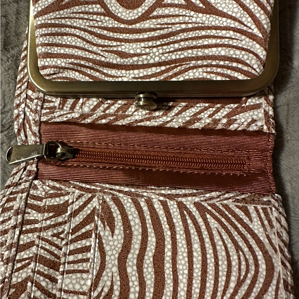 HOBO Brown Zebra Leather Wallet
